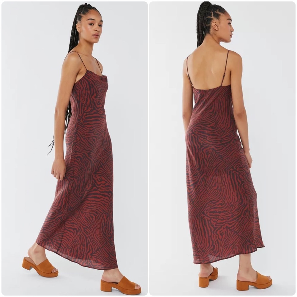 THIRD FORM Urban Outfitters Jungle Beats Bias Cut Slip Dress Small